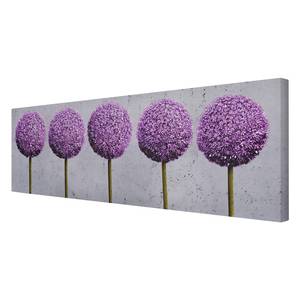 Afbeelding Ronde Bloesem canvas/massief sparrenhout - meerdere kleuren - 90 x 30 cm