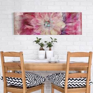 Afbeelding Grunge Flower canvas/massief sparrenhout - meerdere kleuren - 120 x 40 cm