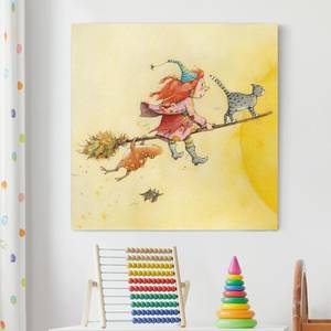 Afbeelding Frida III canvas/massief sparrenhout - meerdere kleuren - 80 x 80 cm