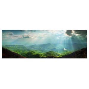 Bild Heavenly Ground Leinwand /  Massivholz Fichte - Mehrfarbig - 90 x 30 cm