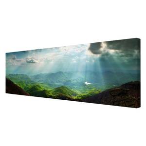 Bild Heavenly Ground Leinwand /  Massivholz Fichte - Mehrfarbig - 90 x 30 cm