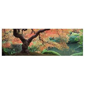Bild Japanischer Garten I Leinwand /  Massivholz Fichte - Mehrfarbig - 90 x 30 cm