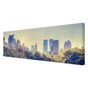 Afbeelding Peaceful Central Park canvas/massief sparrenhout - meerdere kleuren - 90 x 30 cm