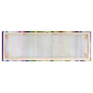 Bild Rainbow Cubes I Leinwand /  Massivholz Fichte - Mehrfarbig - 120 x 40 cm