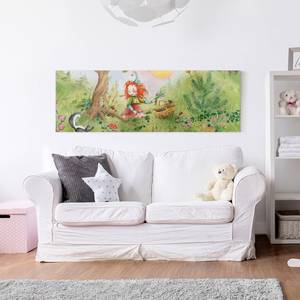 Afbeelding Frida II canvas/massief sparrenhout - meerdere kleuren - 120 x 40 cm