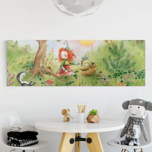 Afbeelding Frida II canvas/massief sparrenhout - meerdere kleuren - 120 x 40 cm