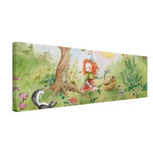 Afbeelding Frida II canvas/massief sparrenhout - meerdere kleuren - 120 x 40 cm