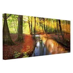 Bild Autumn Fairytale Leinwand /  Massivholz Fichte - Mehrfarbig - 60 x 30 cm