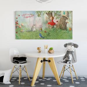 Tableau déco La fée des fraises V Toile / Épicéa massif - Multicolore - 60 x 30 cm