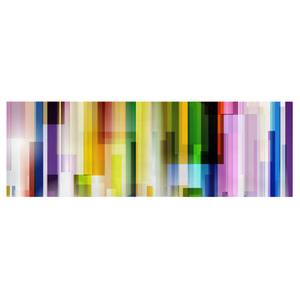 Bild Rainbow Cubes I Leinwand /  Massivholz Fichte - Mehrfarbig - 150 x 50 cm