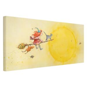 Tableau déco Frida III Toile / Épicéa massif - Multicolore - 100 x 50 cm
