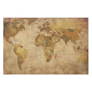 Tableau déco planisphère IV panneau de bois contreplaqué (bouleau) - Multicolore - 60 x 40 cm