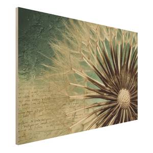Tableau déco pissenlit panneau de bois contreplaqué (bouleau) - Multicolore - 120 x 80 cm