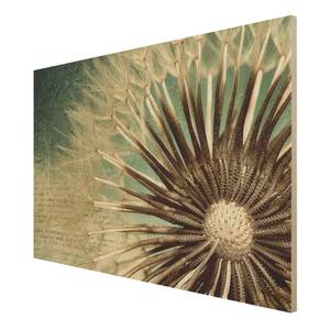 Tableau déco pissenlit panneau de bois contreplaqué (bouleau) - Multicolore - 120 x 80 cm