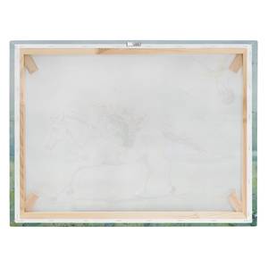 Afbeelding Lilia - Op een Eenhoorn canvas/massief sparrenhout - meerdere kleuren - 40 x 30 cm