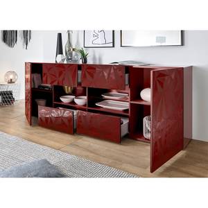 Dressoir Prisma III Hoogglans robijnrood