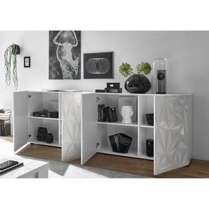 Sideboard Prisma I Hochglanz Weiß - Breite: 241 cm