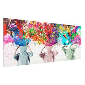 Tableau déco Brain Explosions III Verre de sécurité ESG - Multicolore - 125 x 50 cm