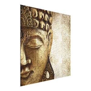 Tableau déco Vintage Buddha Verre de sécurité ESG - Multicolore - 50 x 50 cm