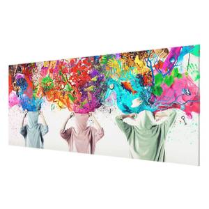 Tableau déco Brain Explosions III Verre de sécurité ESG - Multicolore - 100 x 40 cm