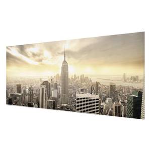 Tableau déco Manhattan Dawn II Verre de sécurité ESG - Multicolore - 100 x 40 cm