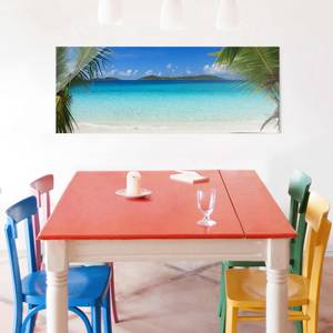 Tableau déco Perfect Maledives Verre de sécurité ESG - Multicolore - 80 x 30 cm