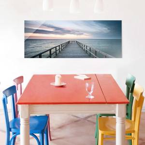 Tableau déco jetée sur la mer Verre de sécurité ESG - Multicolore - 125 x 50 cm