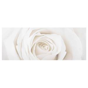 Tableau déco Pretty White Rose II Verre de sécurité ESG - Multicolore - 125 x 50 cm