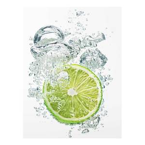 Tableau déco cuisine - Lime Bubbles Verre de sécurité ESG - Multicolore - 75 x 100 cm