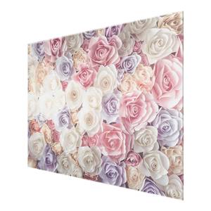 Afbeelding Pastel Paper Art Rozen ESG-veiligheidsglas - meerdere kleuren - 80 x 60 cm