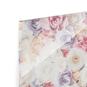 Bild Pastell Paper Art Rosen ESG Sicherheitsglas - Mehrfarbig - 80 x 60 cm