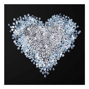 Tableau déco cœur de diamant Verre de sécurité ESG - Multicolore - 30 x 30 cm