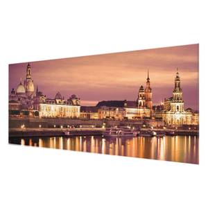 Bild Canalettoblick Dresden ESG Sicherheitsglas - Mehrfarbig - 125 x 50 cm