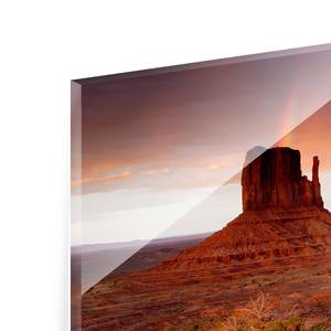 Bild Monument Valley bei Sonnenuntergang ESG Sicherheitsglas - Mehrfarbig - 80 x 30 cm