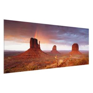 Tableau déco Monument Valley Verre de sécurité ESG - Multicolore - 125 x 50 cm