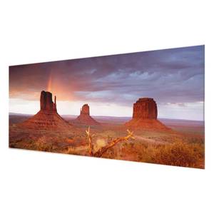Tableau déco Monument Valley Verre de sécurité ESG - Multicolore - 125 x 50 cm