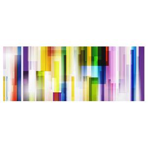 Tableau déco Rainbow Cubes II Verre de sécurité ESG - Multicolore - 125 x 50 cm
