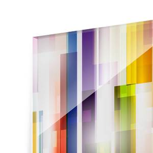 Tableau déco Rainbow Cubes II Verre de sécurité ESG - Multicolore - 125 x 50 cm