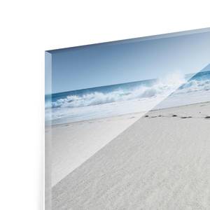 Tableau déco traces dans le sable II Verre de sécurité ESG - Multicolore - 80 x 30 cm