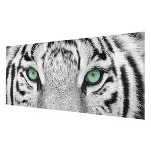 Tableau déco tigre blanc Verre de sécurité ESG - Multicolore - 125 x 50 cm