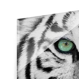 Tableau déco tigre blanc Verre de sécurité ESG - Multicolore - 125 x 50 cm