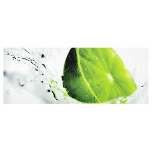 Tableau déco Splash Lime Verre de sécurité ESG - Multicolore - 125 x 50 cm