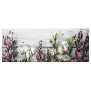 Tableau déco roses tulipes Verre de sécurité ESG - Multicolore - 100 x 40 cm