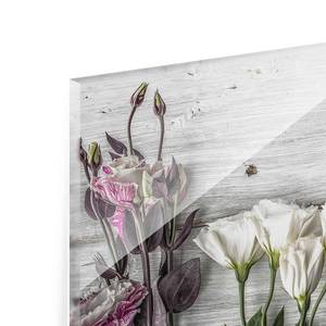 Tableau déco roses tulipes Verre de sécurité ESG - Multicolore - 100 x 40 cm