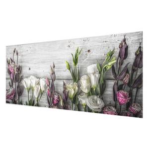 Tableau déco roses tulipes Verre de sécurité ESG - Multicolore - 80 x 30 cm