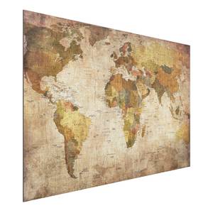 Bild Weltkarte III Aluminium - Mehrfarbig - 120 x 80 cm