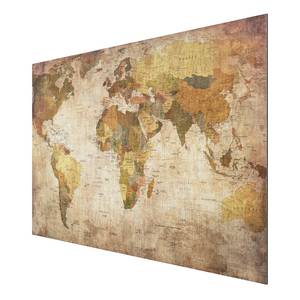 Afbeelding Wereldkaart III aluminium - meerdere kleuren - 90 x 60 cm