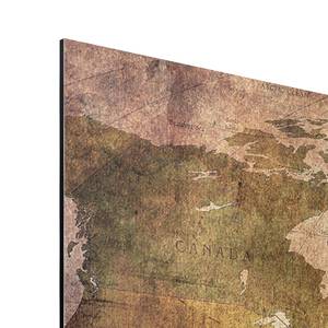 Afbeelding Wereldkaart III aluminium - meerdere kleuren - 75 x 50 cm