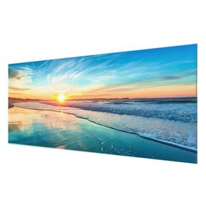 Tableau déco coucher de soleil Verre de sécurité ESG - Multicolore - 125 x 50 cm