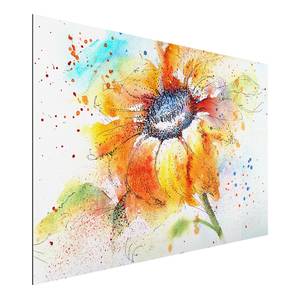 Bild Painted Sunflower II Aluminium - Mehrfarbig - 75 x 50 cm